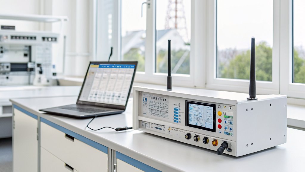 Wireless device on a radio test bench in a laboratory, illustrating Philippines NTC type approval